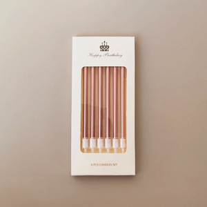 Groothandel Gepersonaliseerde Dunne Verjaardagskaarsen Enkelvoudige Verpakking Taart & Potlood Stijl Goud Zilver Lange Kaars voor Pasen Nieuwjaar - Product Image 3