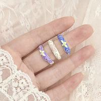 Bagues ouvertes ajustables en émail cloisonné chinois plaqué or 18 carats, motif floral vintage coloré, pour femmes, vente en gros