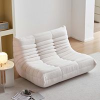 Fauteuil pouf pour adulte, canapé deux places surdimensionné, design moderne, durable, résistant aux intempéries et aux taches, en tissu