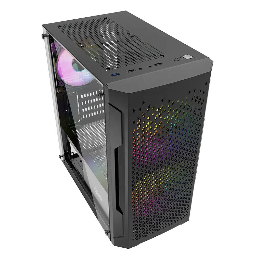 Günstige Schwarz Weiß Desktop PC Gaming I7 Computer Hardware PC Gehäuse Luftstrom Atx Eatx Spiel Computer PC Gehäuse