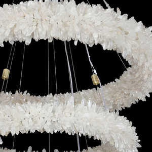 <span class=keywords><strong>Lampadario</strong></span> a Sospensione in Cristallo di Rocca Naturale a 3 Cerchi per <span class=keywords><strong>Ingresso</strong></span>, Lampada Pendente ad Anello in Quarzo Naturale - Product Image 2