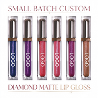 Gloss à lèvres mat diamanté personnalisé en petite série, sans logo, effet velours nacré, brillant, longue tenue, ne se décolore pas, en stock