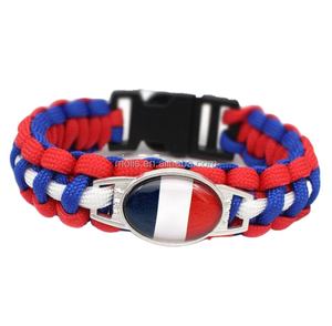 Bracelet paracorde avec drapeau français pour fans <span class=keywords><strong>de</strong></span> football, stock bon marché - Product Image 1