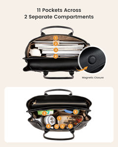 LOVEVOOK, elegante bolso de trabajo de 15,6 pulgadas para mujer, maletín impermeable de cuero PU con cremallera para oficina, negocios, enseñanza, Viajes - Product Image 3