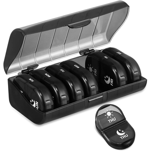 Organizador de Pastillas Semanal Portátil de 14 Compartimentos, de Plástico PP, Impermeable, con Anillo, Caja de Almacenamiento de Pastillas para una Semana - Product Image 1