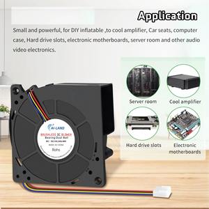 Вентилятор Ailand 100 мм (100x100x20 мм) высокого давления, 2/3 контакта, 0.5А, 13.5В DC, OEM/ODM, пластиковый, для вентиляции автомобилей и рекуперации тепла - Product Image 3