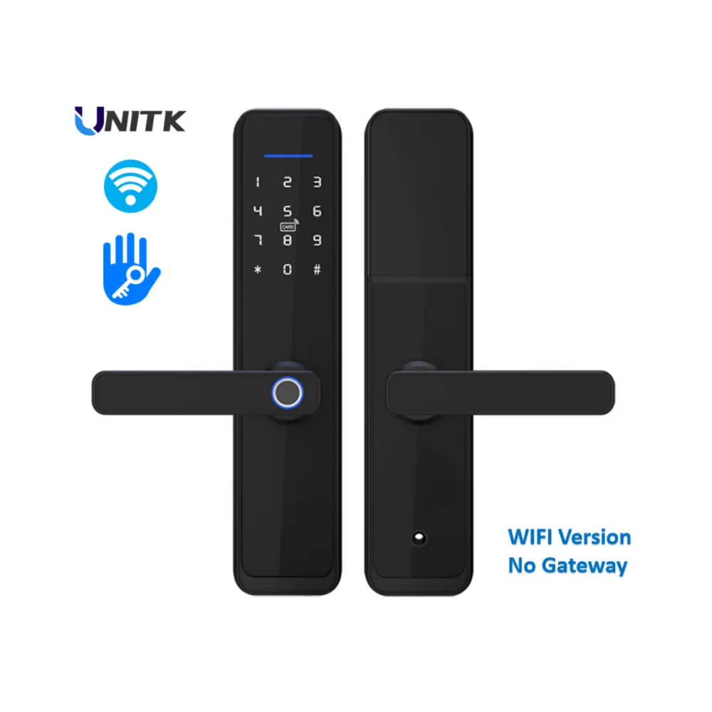 UNITK TTlock wifi déverrouillage à distance europe empreinte digitale serrure de porte intelligente sans passerelle