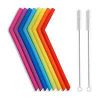 Pailles à boire réutilisables en silicone sans BPA de 25 cm de la marque ONEQUAN