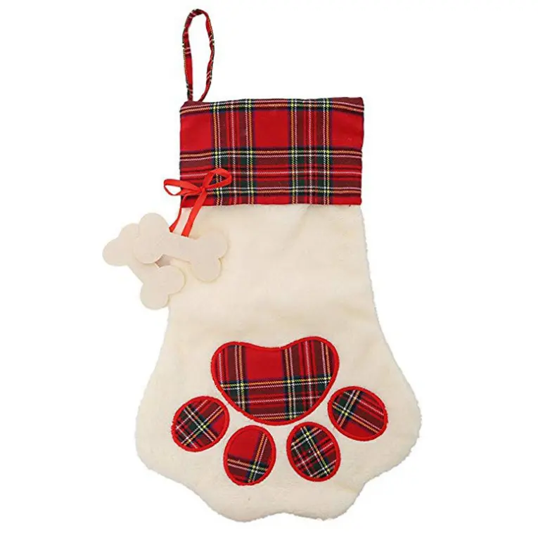 Decoration Dog Animals Paw Shaped Christmas Stocking Santa Socks