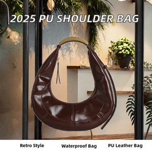 Lüks Vintage Moda Kadın Omuz Çantası <span class=keywords><strong>2026</strong></span> PU Deri Yeni Trend Kol Altı Çantası Fermuarlı Kapatma Su Geçirmez Taşınabilir Polyester - Product Image 2