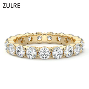 Nhẫn vàng 14K mạ vàng cao cấp đính đá Moissanite, nhẫn đính hôn vĩnh cửu - Trang sức cưới & đeo hàng ngày sang trọng, quà tặng lễ hội dành cho cả nam và nữ - Product Image 1