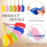 Étiquette de bagage en silicone colorée personnalisée, porte-étiquettes souple pour valise avec porte-carte d'identité et étiquette d'adresse, étiquette de bagage tendance