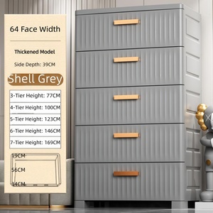 Armoire <span class=keywords><strong>de</strong></span> <span class=keywords><strong>rangement</strong></span> en <span class=keywords><strong>plastique</strong></span> avec roulettes, 5 niveaux avec <span class=keywords><strong>tiroirs</strong></span>, 64 cm <span class=keywords><strong>de</strong></span> large, grande capacité, organisateur pour chambre à coucher, salon - Product Image 3