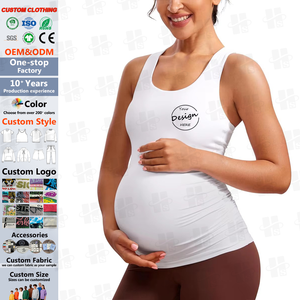 Débardeur personnalisé avec logo pour femmes enceintes, couleur unie, grande taille, vêtements de maternité, débardeurs de yoga pour femmes enceintes - Product Image 1
