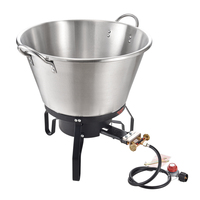 Vente flash Poêle à gaz haute pression en fonte pour le camping, faire bouillir les aliments, friteuse extérieure