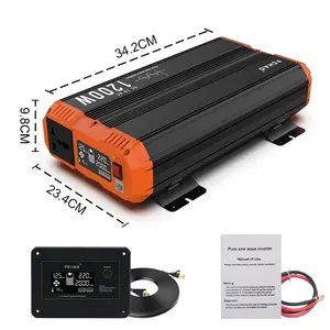 1200W Solar Inverter Pure Sine Wave Solar Power Inverter 12v 24v 230v Universal Socket Car Accessories For Camping