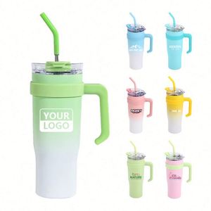 Taza de Hielo Moderna Personalizada para Uso en Exteriores y Automóviles, Gran Capacidad, con Asa y Tapa, 40 oz, Doble Capa, Acero Inoxidable, Taza de Viaje - Product Image 1