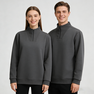 Sudaderas con Cuello Alto y Cierre de Cremallera de 300 GSM para Hombre, OEM ODM, Logotipo Personalizado, Tops de Golf Elegantes y Esenciales, Fabricante Directo de Fábrica - Product Image 2