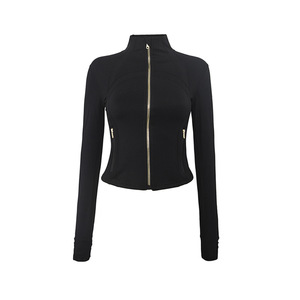 <span class=keywords><strong>Veste</strong></span> de <span class=keywords><strong>sport</strong></span> à manches longues Roregal Gym Fitness avec fermeture éclair dorée pour femmes - Product Image 1
