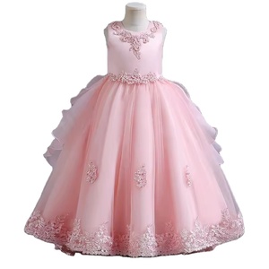 Stile europeo moda calda ragazza abito da sposa soffice fata bambini vestito da festa giallo abiti a fiori per le ragazze di 10 anni - Product Image 1