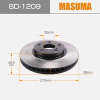 BD-1209 MASUMA ऑटो ब्रेक डिस्क ब्रेक रोटार 43512-20601 43512-20600 टोयोटा CELICA 43512-20590 के लिए