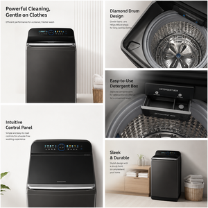 Lavadora de Carga Superior SAMSUNG de 18 kg, Totalmente Automática, con Lámpara de Esterilización de Luz Azul y 10 Métodos de IA - Product Image 6