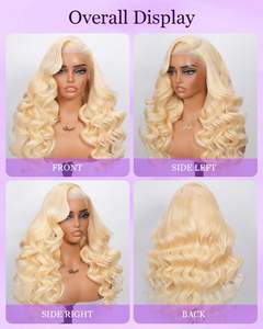 Pelucas de Cabello Humano con Frente de Encaje 613, Densidad 250, Peluca de Encaje HD, Peluca Rubia 613, 100% Cabello Humano Pre-Depilado, Sin Enredos, Sin Caída - Product Image 2