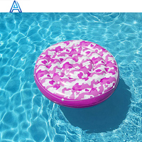 Fábrica personalizar Diseño impresión vinilo PVC inflable piscina agua flotador isla redonda estera colchón cama flotante