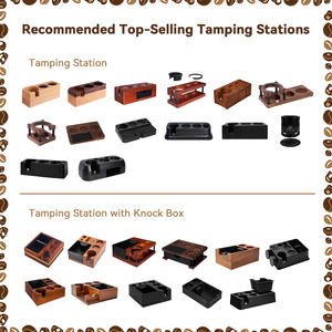 Station de tamping à <span class=keywords><strong>café</strong></span> multifonction en bois BANLEE, support universel carré en bois massif pour tamper de 51/53/58 mm - Product Image 6