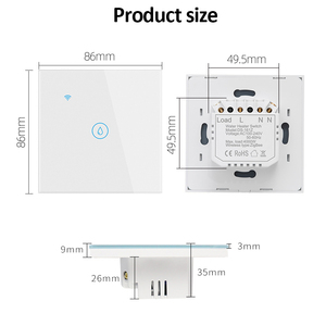 Interrupteur intelligent pour chauffe-eau avec écran tactile, commande vocale Alexa, compatible Tuya WiFi, 20A 40A, UE/Royaume-Uni, pour maison intelligente - Product Image 6
