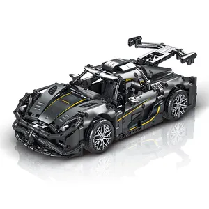 MORK 023022-3 1:14 noir Super course voiture de sport Technol modèle véhicule bloc de construction 1505 pièces jouets de construction