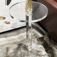 Abgeschrägte Kante Chrom-Basis Innen- und Außenbereich Hochzeit Restaurant Minimalistisch Luxuriös für Maßanfertigung OEM Klarer Acryl-Sockel