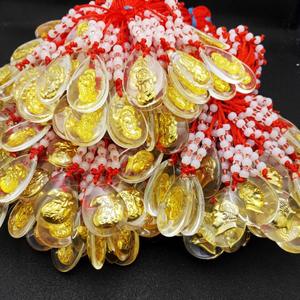 Colgante de oro de cristal, con forma de manzana, Buda dorado, Guanyin, doce animales del zodiaco, colgante de bolsa de la suerte en forma de lágrima - Product Image 5