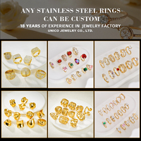 Maßgefertigte Edelstahl 316L Roségold Verstellbare Ringe 18K PVD Friedensdesign Langlebig Hypoallergen 5A Kubikzirkonia