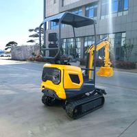 Expédition porte-à-porte COUGARS Mini-excavatrice sur chenilles de 1 tonne avec moteur pour usage domestique et fonction de bras pivotant