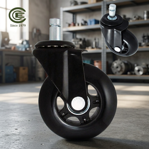 CCE Caster 3 Inch PU Black Light Duty Office Chair <b>Wheels</b> for Exterior Use - Product Image 3