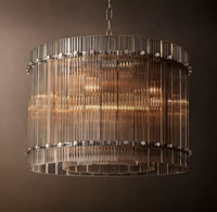 Luminaires suspendus modernes de style américain, lustres ronds en laiton, luminaires de luxe à LED pour salon, hôtel