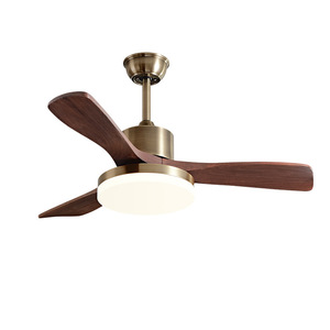 Ceiling Fan Light Walnut Wood Color Fixed Blade Flush Mount Led 220V For Living Room Bedroom Dining Room - Product Image 3