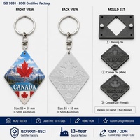 Llavero de Aluminio Ligero con Grabado 3D de Hoja de Arce Canadiense, Personalizable, Ecológico y Verificado por SGS