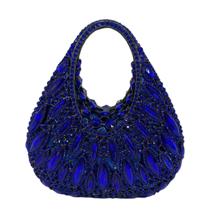 Women Stylish Top Handle Clutch <b>Purse</b> Dazzling Rhinestones Diamond Evening Bag Polished Crystals Handbag - Product Image 4