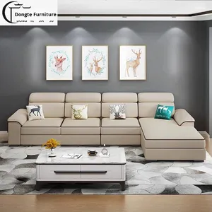 Divano Angolare Moderno <span class=keywords><strong>in</strong></span> Tessuto Imbottito <span class=keywords><strong>Stile</strong></span> Italiano di Lusso a 3 Posti per Soggiorno <span class=keywords><strong>Arredamento</strong></span> Casa - Product Image 2