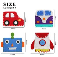 Kits de Manualidades de Fieltro de la Marca OEM FUAN, Juguetes Educativos Preescolares, Bolsos para Niños con Logotipo Personalizado en Color, Coches, Cohetes, Extraterrestres