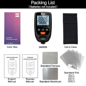 Gm998 डिजिटल अल्ट्रासोनिक सिरेमिक कंटूर गेज 0-1500 um कोटिंग मोटाई मीटर धातु प्लास्टिक के लिए 0-परत मोटाई मीटर - Product Image 6