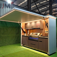 Kit complet de maison préfabriquée extensible JJM avec barbecue, réfrigérateur, plan de travail en pierre, isolé et étanche, idéal pour bureau