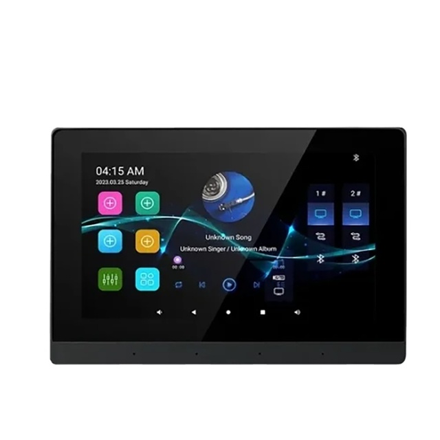 7'' Android 11 Touch Screen Wall Panel Home Amplifier 8X30W Background Stereo Sound System WIFI for Bluetooth Zone Control