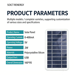 Panneaux solaires en silicium polycristallin en gros, panneaux photovoltaïques solaires 2W, mini portables, adaptés à une utilisation en extérieur - Product Image 2