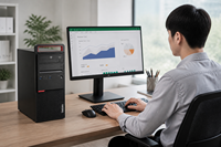 PC Desktop Barebone Tower ThinkCentre M800 Generasi ke-6, Bersih Tanpa Goresan, Grade A, Teruji Fungsional dan Beroperasi