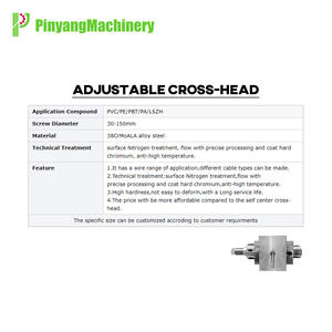 핀양 핫셀링 압출기 수동 조정 센터 크로스 헤드 70 + 50mm 이중 나사 압출 라인 크로스 헤드 - Product Image 6