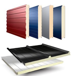Venta al por mayor de acero inoxidable recubierto de metal corrugado aislado PIR PUR panel sándwich para <span class=keywords><strong>techo</strong></span> de pared y frío/<span class=keywords><strong>Precio</strong></span> de sala limpia - Product Image 4