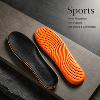 Semelles intérieures de chaussures de sport en PU confortables avec soutien de la voûte plantaire 3D en forme de U, talon profond, absorption des chocs, correction des pieds plats
